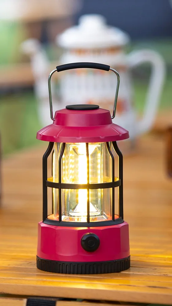 Portable Camp Tent Rechargeable Battery Cob Led Retro Camping Light