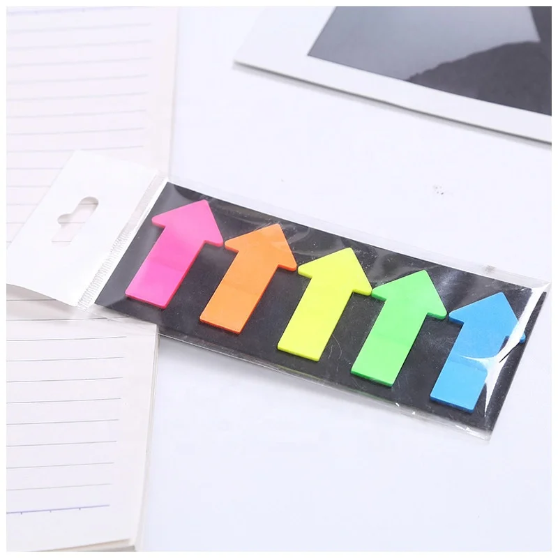 Customized Colorful Arrow Half Transparent Pet Printing Sticky Notes