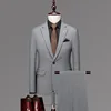 Set da 3 pezzi a righe larghe grigio chiaro