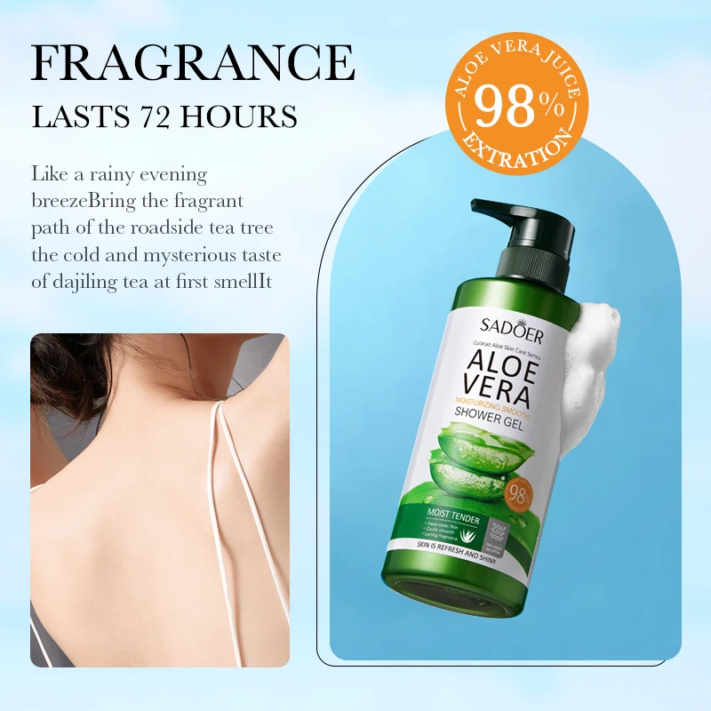 Set de douche SADOER Aloe Vera : shampoing, aprs-shampoing et masque
