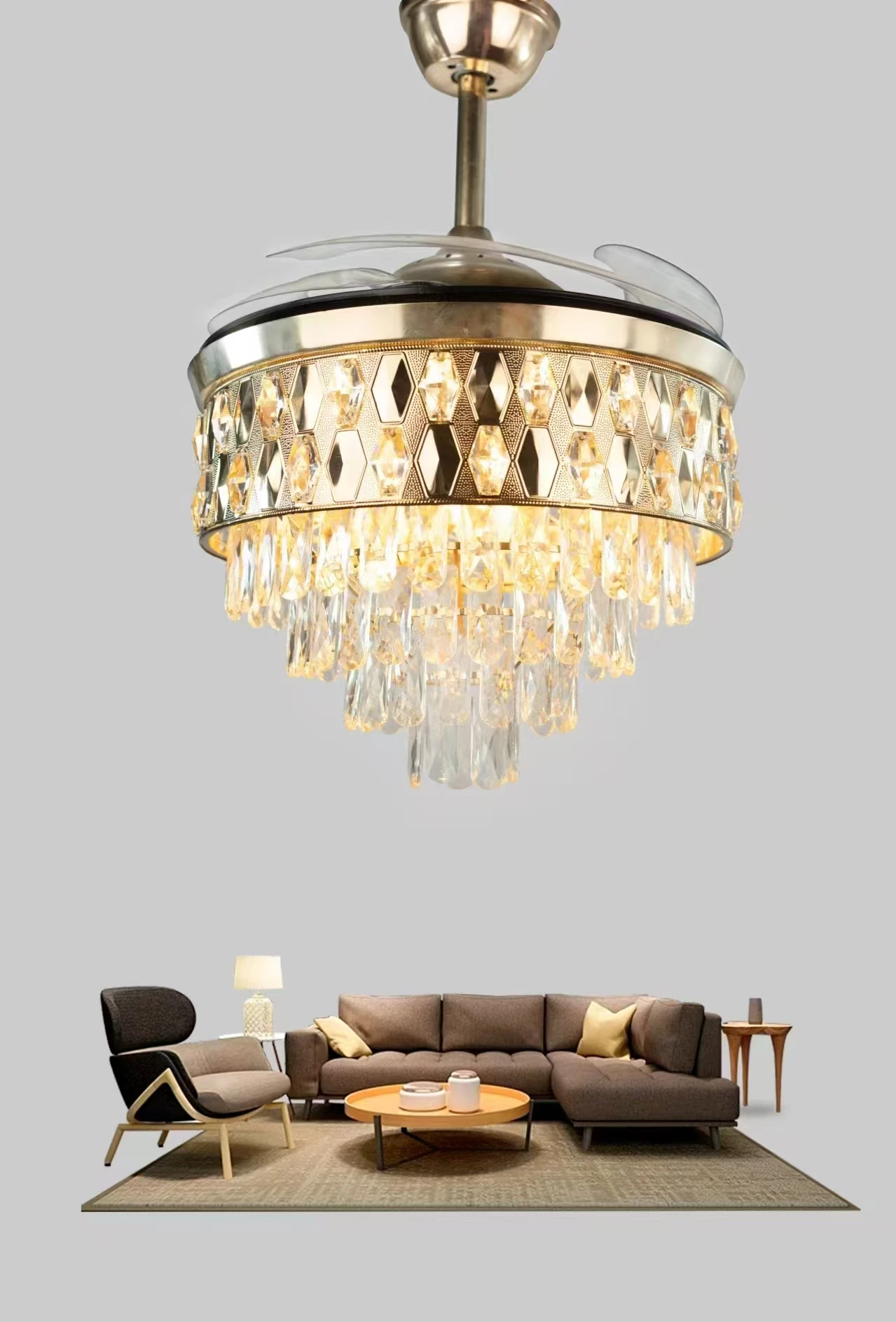 product factory price 42 inch matte black modern ceiling fan light for restaurants-3