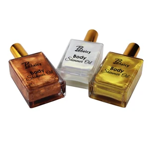 Custom Private Label Organic Body Shimmer Oil Cream Highlighter Face and Body Glitter Glow Moisturizing Factory Supply