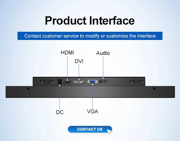 17 Inch Industrial Display Wall Mounted IPS HD Touch Screen Monitor VGA TFT Touchscreen Industrial Monitor