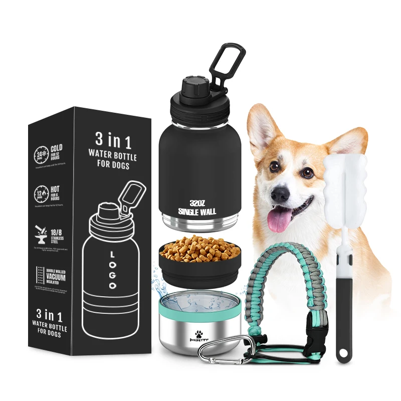 Pet Supplies Dog Water Bottle With Bowl Attached Dog Water Bottle