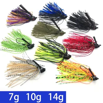 New 7g 10g 14g Jig Head Skirt Beard Fishing Lures Fishing Jig Hook Spinner Anti-hanging Grass – Metal Jig – view 3