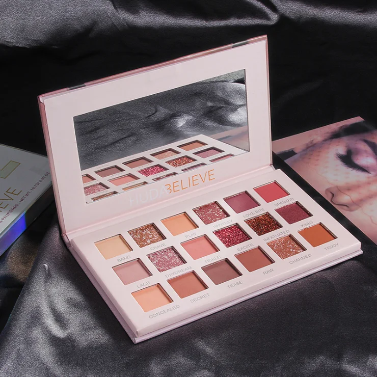 
 Матовые тени для век Tiktok, 18 цветов, в стиле пустыни, розы, с дисковыми бусинами, для макияжа, одинаковые европейские и американские тени для век  