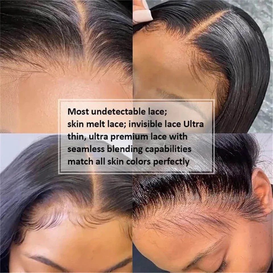 13x4 HD glatte Lace-Front-Perücke, Echthaar, vorgezupft mit Babyhaar, für schwarze Frauen, natürlich, Nr. 1B_voghion.com
