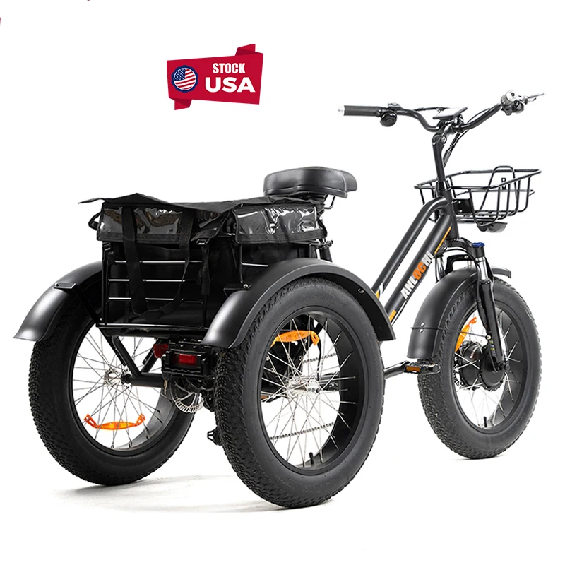 安洛奇dropshipping 48v 500w三轮电动自行车电动三轮车成人自行车三轮车 - Buy Adult Big Wheel  Tricycle,Tricycle For Adults Bike Trike,Three Wheels Electric Bike Product  on Alibaba.com