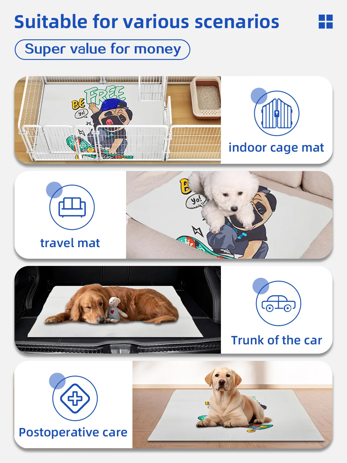 Wholesale Super Absorbent Waterproof Dog Pads Leak Proof Odor Control - product detail 5