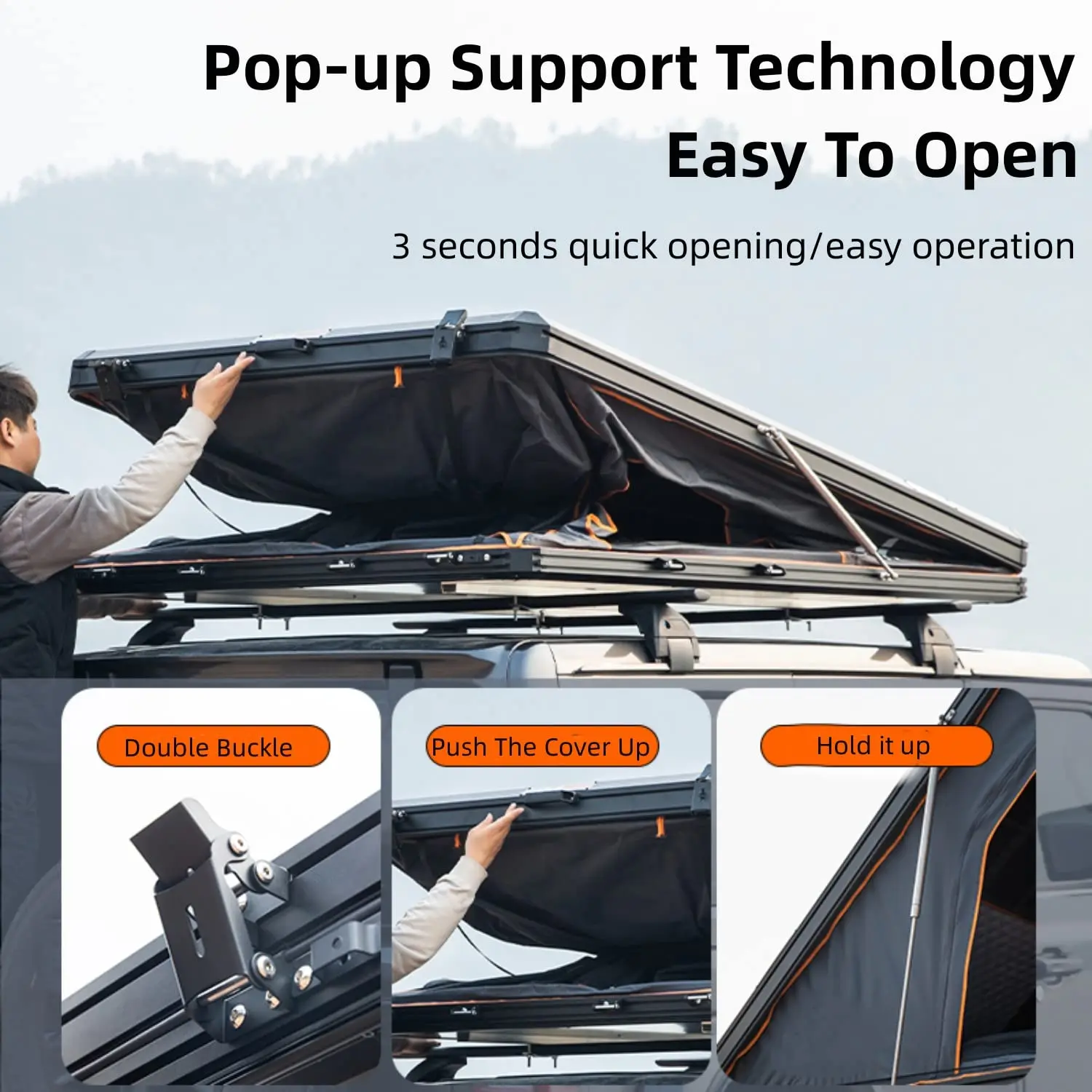 Dachzelt 2024 - Lightweight Rooftop Tent for 2 Person Camping