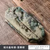 Silk tissue box - Green background with peony design