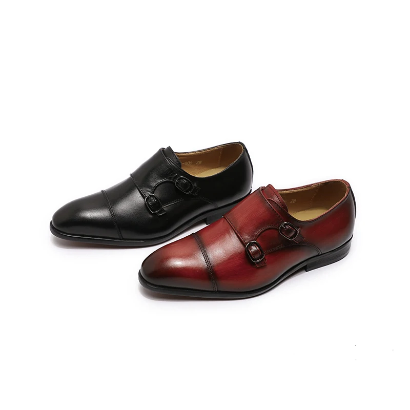 Оригинальные остроносые туфли на коротком каблуке для мальчиков Формальные Деловые строгие