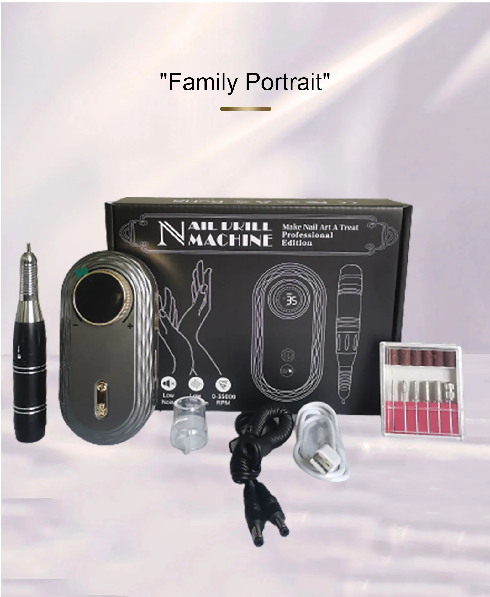 Portable Wireless Rechargeable Manicure Machine Micro Electric Grinder for Professional Nail Salons Plastic Nail Drill