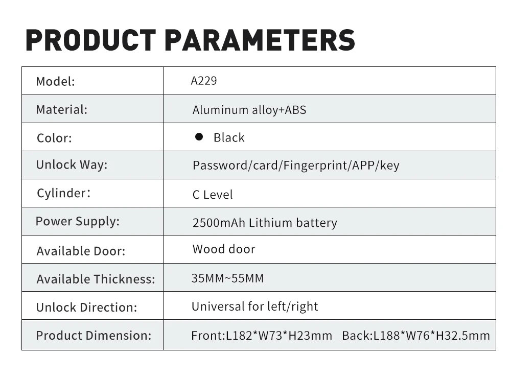 Waterproof Tuya smart lock with camera smart lock door matter