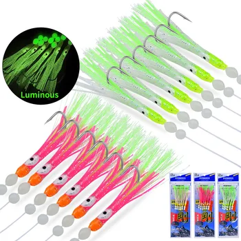 Cheery Luminous 14.5g 180cm Trolling Lure Fishing Hooks 6pcs Octopus Rig Artificial Soft Bait Made of Rubber and PVC – Soft Lure – view 2
