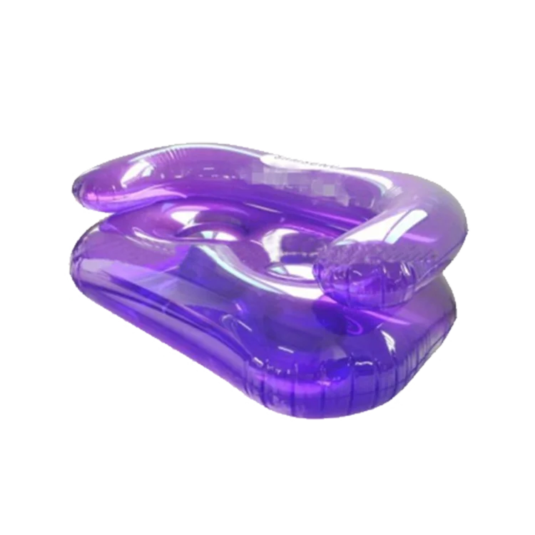 Custom PVC/TPU Bubble Air Inflatable Bath Chair Deep Purple