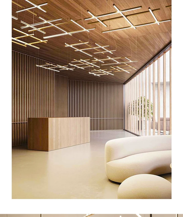 Led Linear Decor Customized Nordic Contemporary LED Linear Pendant Light