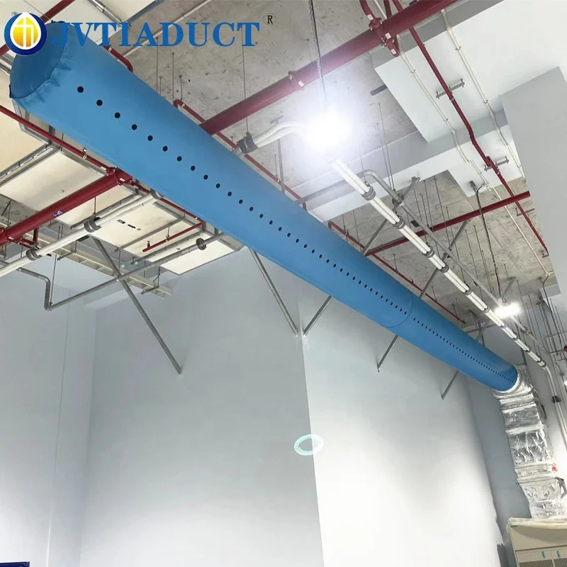 Industrial Design Flexible HVAC Air Distribution System Textile Ducting for  Outdoor Ventilation Heating for School Hospital Use