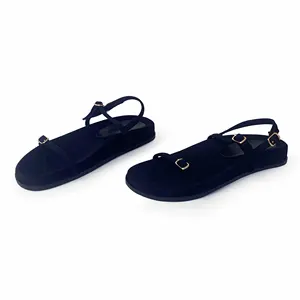 Summer New Women's Shoes Buckle Decoration Sheep Leather French Flat Sandals