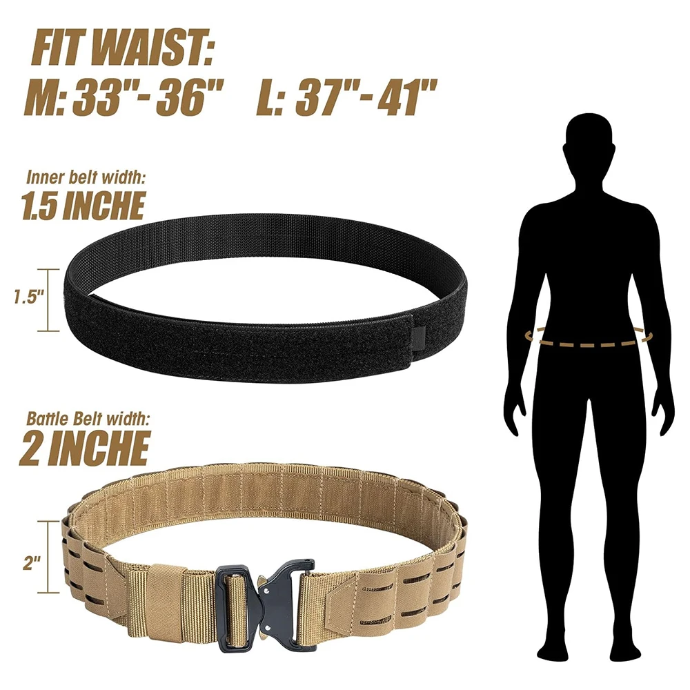 Sports Training Hunting Tactical Belt Durable Wear-resistant Waterproof Multifunctional Tactical Belt