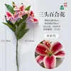 ลิลลี่ก้านสั้นพิมพ์ 3 มิติสามหัว สีชมพูกุหลาบ