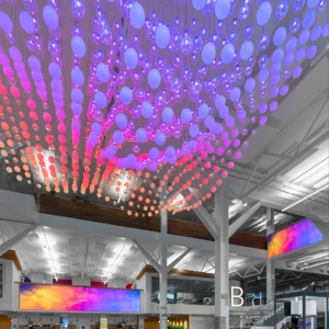 ECOJAS RGB Handmade Glass Interactive Lighting for Wedding Hotel Club Shopping Mall Customized Chandelier