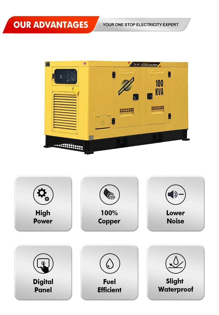 Hi Earns 300KVA Small Soundproof diesel Silencer Muffler Generator Machine