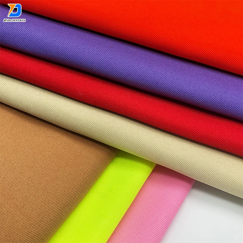 Ткань Jinda хорошего качества TC 80/20 полиэстер Текстиль Тканое платье костюм хаки цвет габардин и холщовые