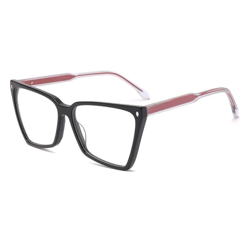 WYHX- YHA8021 New Woman Fashion Acetate Cat Eye Eyeglasses Frames for All Face Spectacle Eyewear with Hinge Insert Temple Pins