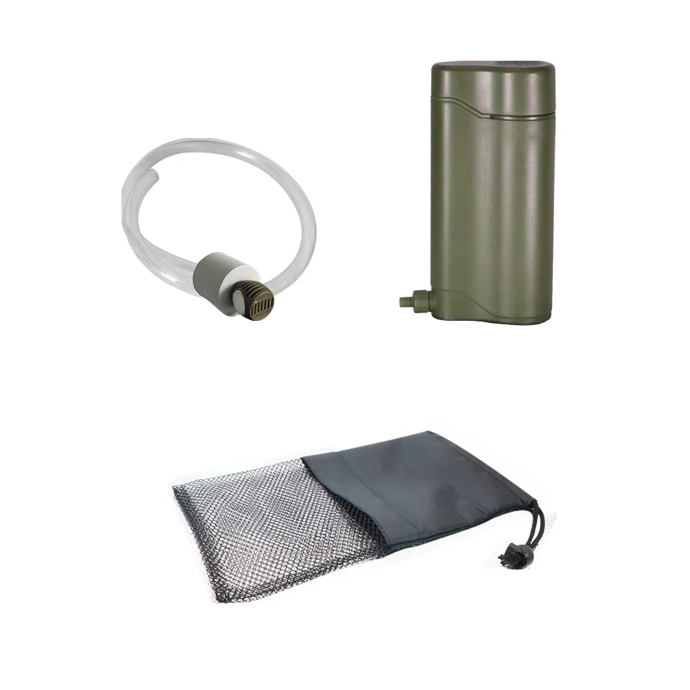 Портативный насос для очистки воды со сменным углеродным фильтром 0,01 микрон, 4 этапа фильтрации