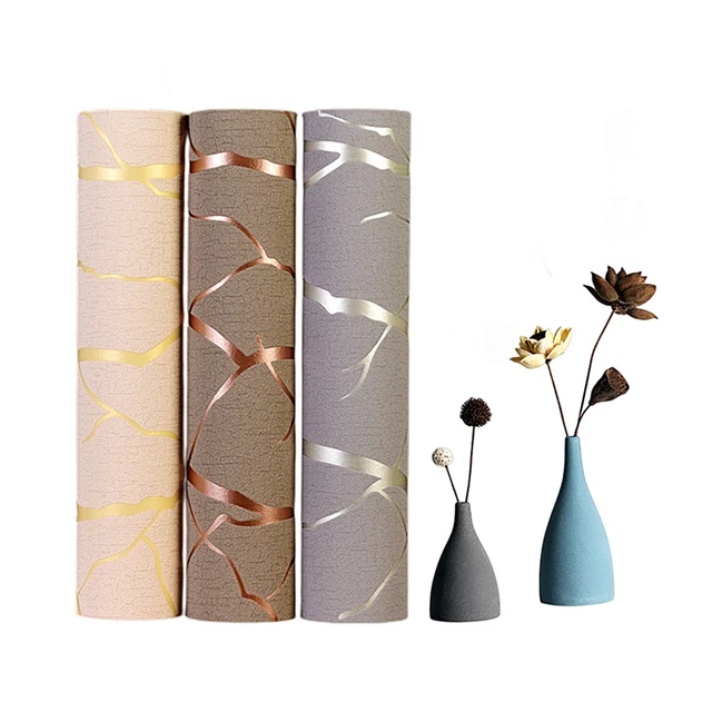 Factory Supply 3D Striped Wall Coverings fashion decorative wall Wallpaper Roll Suede Wallpaper