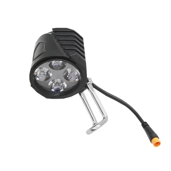 LED Electric Bike Front Light 48V Universal Bicycle Horn switch Headlight Waterproof Ebike Safety Warning Lamp