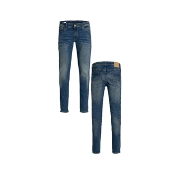 High Quality OEM Custom Men's Straight Style Stretch Baggy Pants Stonewashed Denim Breathable Casual Dark Washed Jeans Wholesale