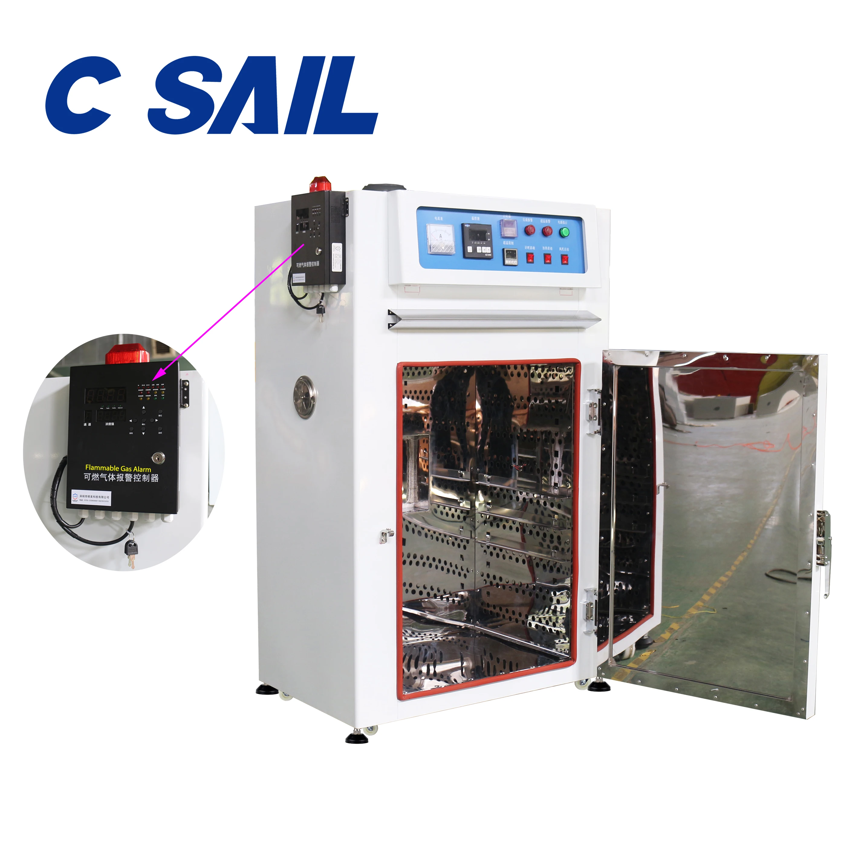 Precision Hot Air Drying Machine With Flammable Gas Alarm Device For Glassware LED Plastic Electronic Component