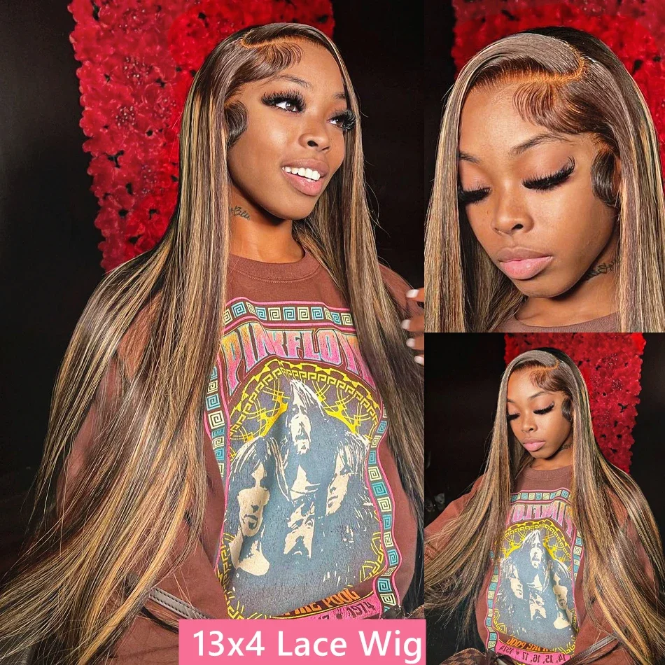 Parrucche frontali in pizzo con capelli umani HD Glueless, parrucche frontali in pizzo brasiliano biondo miele, donne colorate_voghion.com