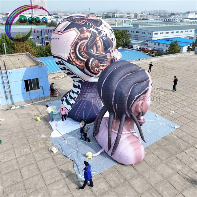 Giant Inflatable Customized Design Large AI Head Inflatable for Event Decoration