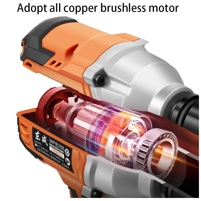 Дунчэн 20V 6.0Ah безщеточный большим вращающим моментом 280N. М Электрический ударный гайковерт одна