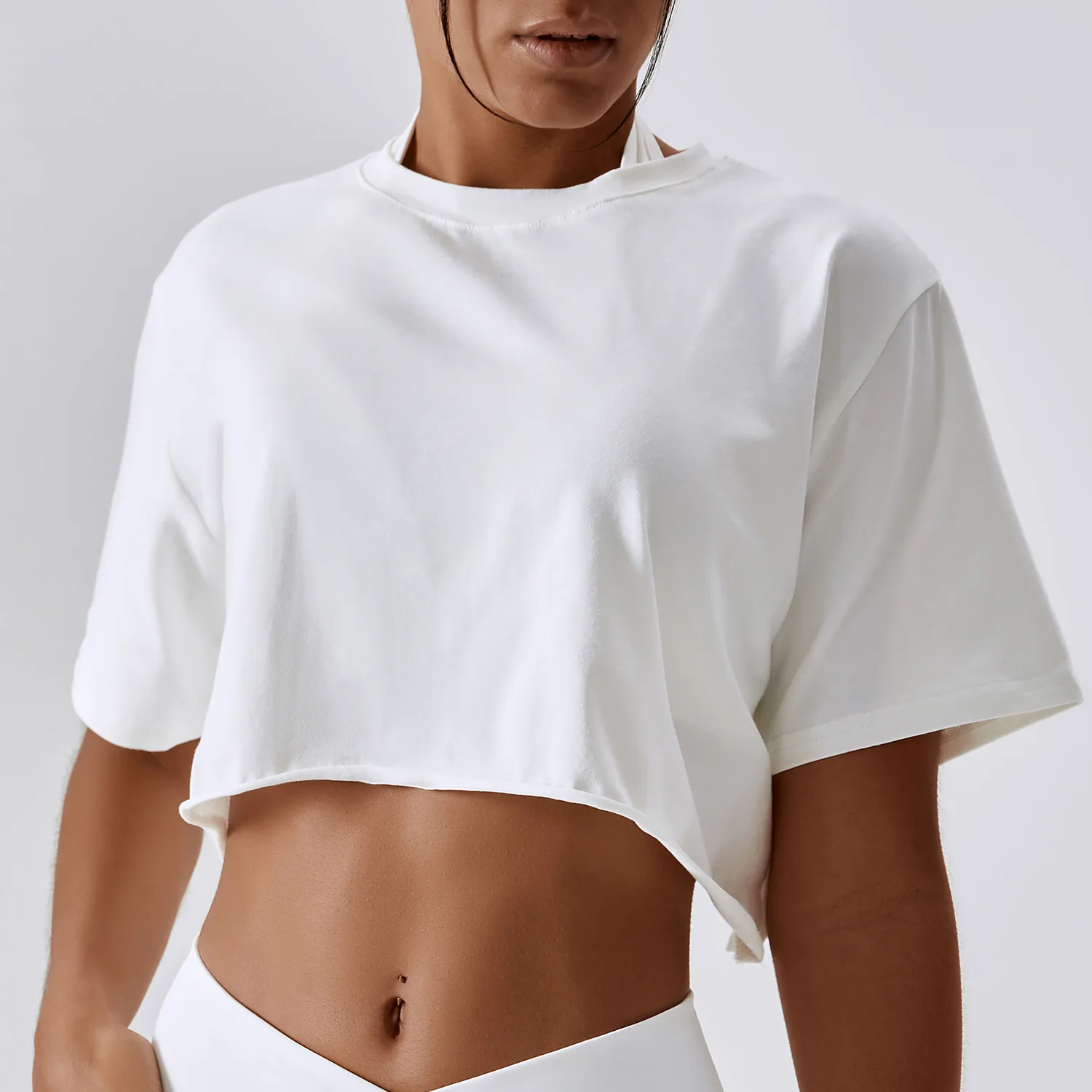 BDX8001 Custom Women's Athletic Spandex Cropped Tee Tshirt Eco-Friendly Cotton Oversize Plain Loose Fit Baby Pink GYM Summer