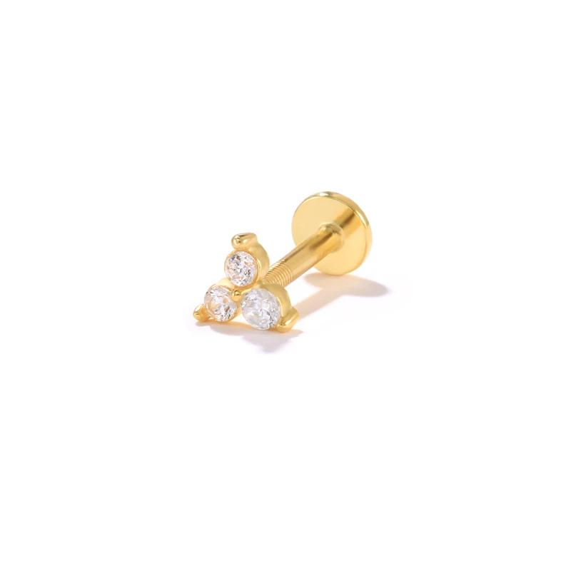 Set Di Orecchini In Oro 14K Per Cartilagine E Lobo – Acciaio Inox 316L, Ipoallergenici, Con Chiusura Piatta (10 Cerchi E Borchie) - 4