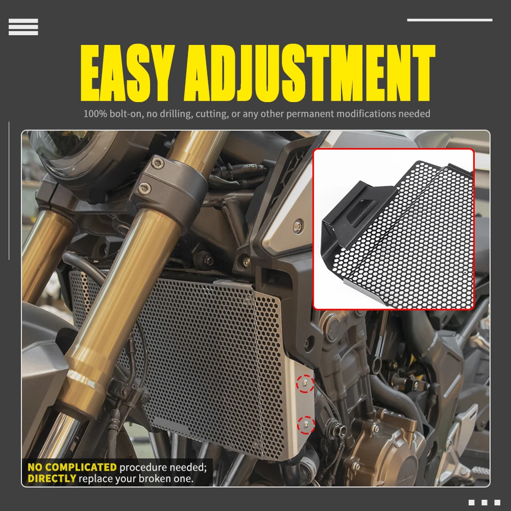 Grille De Protection Radiateur Moto Pour Honda CB650R (2019-2024) - Alliage Aluminium Noir