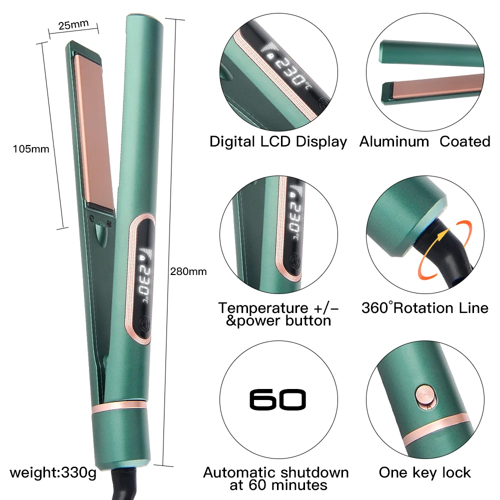 Электрический Выпрямитель для волос PRITECH с алюминиевым покрытием плоский утюжок контролем