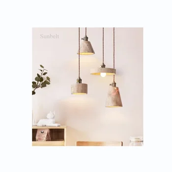 D7471 Wabi-sabi style travertine marble modern dining pendant lamp hanging decorative lighting chandelier original design lamps
