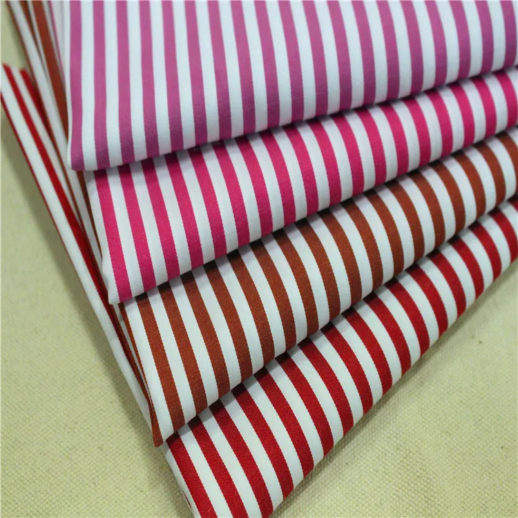Полиэфирная хлопчатобумажная ткань, многоцветная полоска 0,5 см для рубашек и одежды