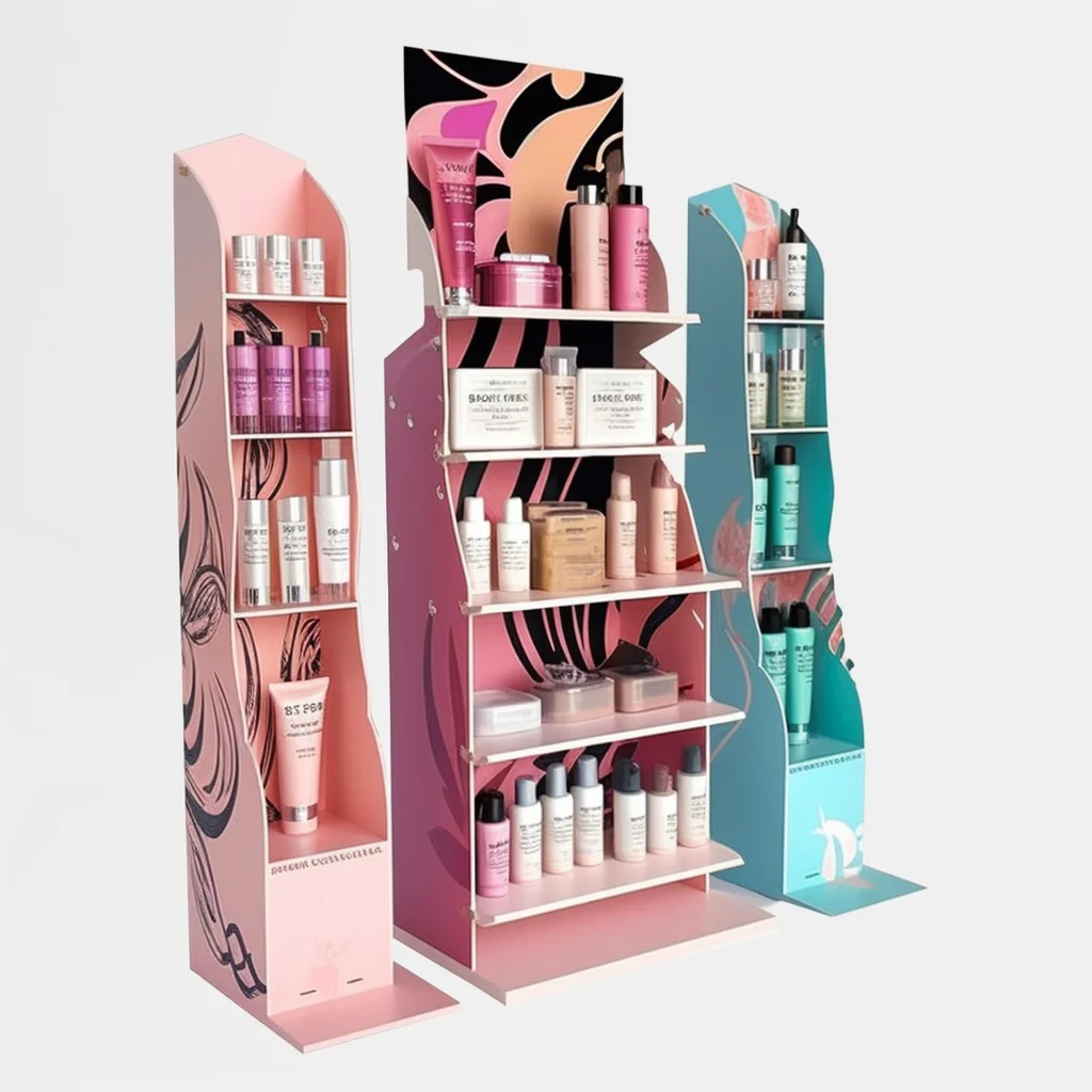 Free Customized Different Layers Promotional Cardboard Perfume Stand Display Rack for Shop