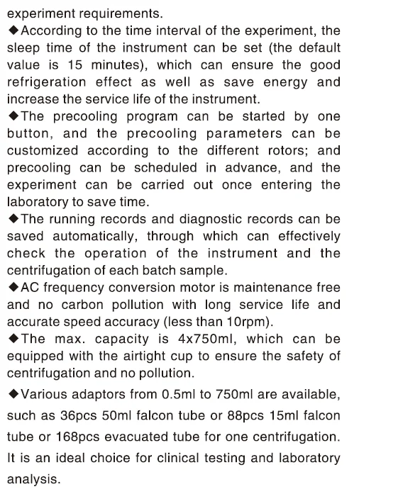 Touch screen operation laboratory centrifuge machine CLT55 refrigerated centrifuge