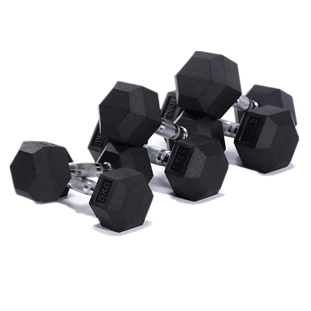 COREMAX Gym Equipment  Dumbbell Sets for Sale  Portable  Rubber Hexagon Dumbbell