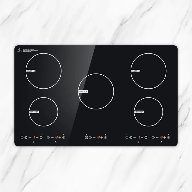 Aiting High Power Modern Design Copper Coil 220-240V 9400W Sensor Touch Control 5 Burners Induction Cooker