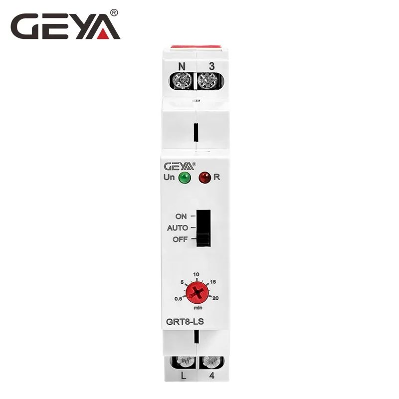 GEYA GRT8-LS AC230V Multifunction Staircase Light Time Switch Staircase Relay Electronic 1SPST 16A
