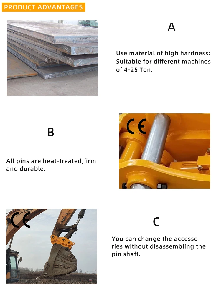 Hydraulic Quick Hitch Excavator Quick Coupler For Connecting Bucket