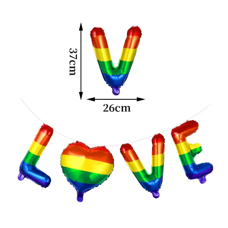 PrideGEO Folienballons – 5 Stück Regenbogen-Farben Für CSD, Hochzeit, Geburtstag & Mehr